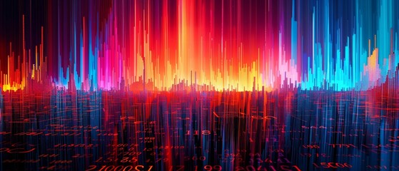 Fototapete - Real estate investing and trading concept on business skyscrapers with graph data and digital stock market.