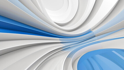 Wall Mural - Abstract white and blue geometric curve background