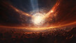 A celestial scene with a supernova explosion  interior