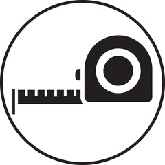 Poster - Measuring tape icon vector. Fill style sign for mobile concept and web design. simple roll meter tape symbol illustration isolated on transparent background. Roulette construction symbol.