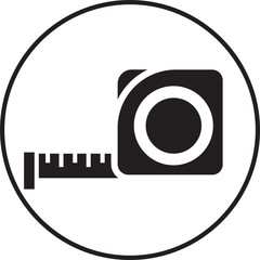 Poster - Measuring tape icon vector. Fill style sign for mobile concept and web design. simple roll meter tape symbol illustration isolated on transparent background. Roulette construction symbol.