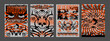 Set Of Y2K Horror Cyber Sigilism Streetwear Print Design. Collection Of Neo Tribal Posters Gothic Art.