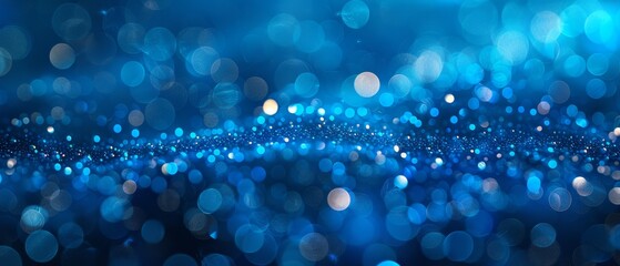 Leinwandbilder - Abstract blue blurry dots at a colorful background.