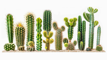 Wall Mural - cactus collection isolated on white background.