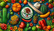 © Svetlana Kolpakova - A table full of food with a variety of vegetables,fruits and appetizers mexican cuisine. Concept traditional mexican food