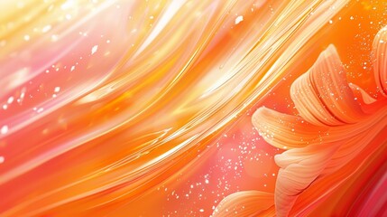 Poster - A close up of a beautiful orange flower with swirls and waves, AI