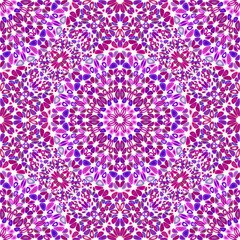 Poster - Seamless geometrical mandala ornament pattern design - bohemian floral oriental vector background illustration