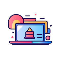 Wall Mural - laptop vector icon