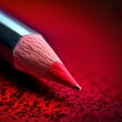 red background completely painted with crayons, slightly blurred sharpened pencil 
graphite office tool coloring Generative AI 
