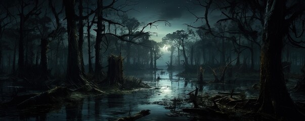 swamp at night