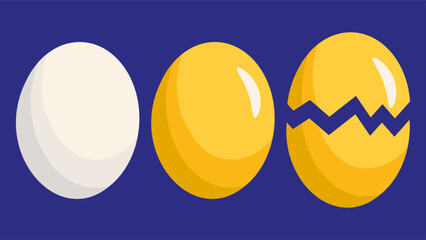 Wall Mural - Set of easter eggs. Vector illustration in flat design style.