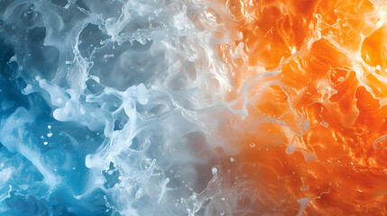 Poster - The interplay of warm and cool tones in a fiery-icy blend background