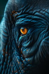 Wildlife guardian A close-up of an elephant's eye, AI Generative