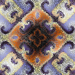 Fototapete - Seamless background pattern. Irregular decorative geometric mosaic art tile pattern from uneven broken pieces.