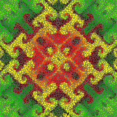 Fototapete - Seamless background pattern. Irregular decorative geometric mosaic art tile pattern from uneven broken pieces.