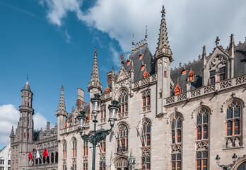 Wall Mural - Provincial court in city center of Bruges, Belgium.