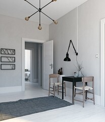 Wall Mural - modern scandinavian style interior.