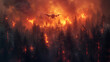 From the sky, a drone surveys the raging flames consuming vast stretches of forest, sobering sight