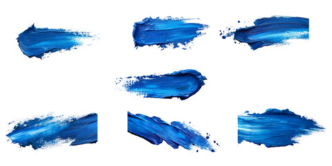 Wall Mural - blue paint brush stroke isolated on transparent background