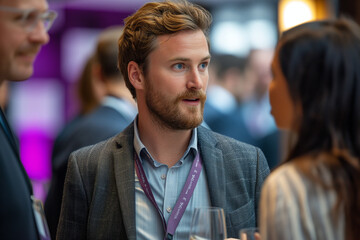 delegates networking at a conference drinks reception. Attendees engage in professional interaction and socializing, seizing the opportunity to make relationships