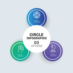 Poster - Vector circle infographic diagram 3 options