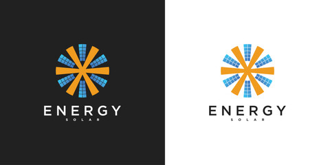 Sticker - Solar energy logo design with a modern creative concept. Premium Vector