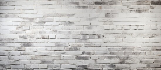 Poster - A monochromatic image featuring a textured white rough brick wall filling the frame, creating a stark visual contrast. The bricks are neatly arranged, showcasing the intricate patterns and details of