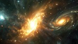 Fototapeta  -  Colliding Galaxies in the Vast Universe.