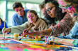 © Kien - Group of people painting during activity group