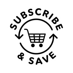 Canvas Print - Subscribe and save vector icon logo badge