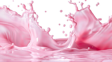 Wall Mural - Splash of pink milky liquid similar to smoothie, yogurt or cream