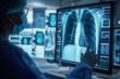 © ungvar - Radiologist examines human lungs for diagnosis by pulmonologist AI Generation