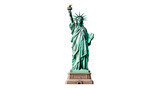 Fototapeta Miasta - Statue of liberty front view cut out. Isolated Statue of Liberty on transparent background