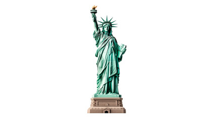 Wall Mural - statue of liberty front view cut out. isolated statue of liberty on transparent background