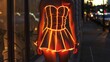 A woman in a dress with neon lights on her body, AI