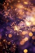 © James Ellis - Gold fireworks and bokeh in New Year eve and copy space. Abstract holiday background.