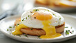 Poached Egg on a Sandwich with Hollandaise Sauce.