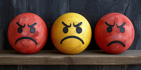 Sticker - face painted on wooden background