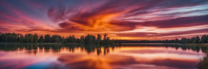 Poster - Sunset Over Lake