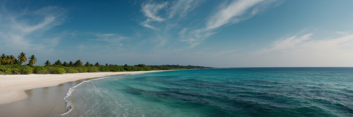 Poster - Aerial View of Sandy Beach and Ocean