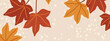 Autumn Leaves Banner for Seasonal Web Promotion During the End of the Year
