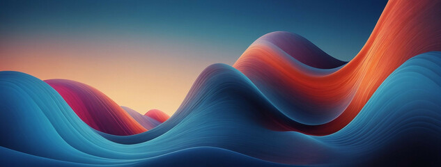 Poster - Abstract Blue Gradient Waves