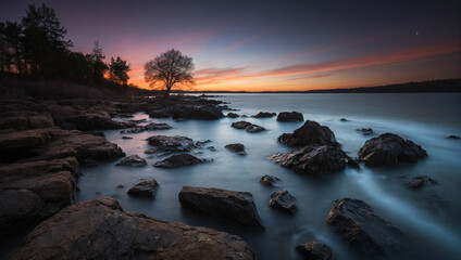 Poster - Stunning Sunset Over Ocean