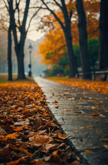 Wall Mural - Serene Autumn Walkway