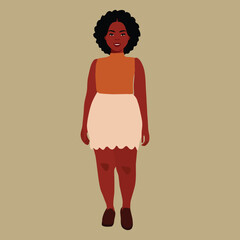 Afro black woman in elegant art style vector