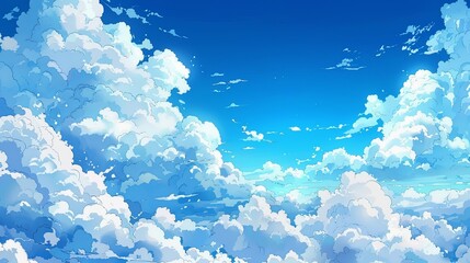 Sticker - blue sky with clouds background