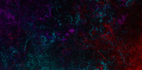 Artificial magic smoke in red with neon blue, purple light, smoke color isolated background for effect. Star field background Aquamarine and pink dark red pink, blue and purple Cosmic nebula universe