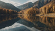 Panorama mountain autumn landscape with reflection watar
