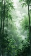 © Sataporn - 2D Illustrate of Design a bamboo-themed wallpaper inspired by the tranquility of bamboo forests.