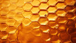 Golden honeycomb. Honey in a honeycomb. Honey yellow background. Healthy eating concept, diet. Background for beekeepers.